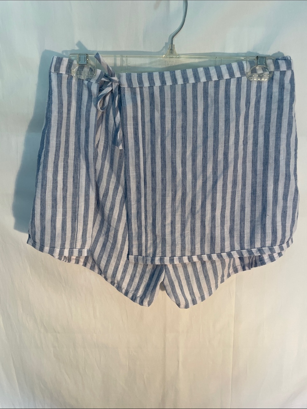 Striped Blue & White Wrap Skort - Women's Summer Layered Skort